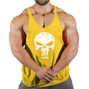 Vente en gros de haute qualité Fitness musculation maillot de corps de gymnastique débardeurs hommes Singlet hommes gilets en coton - Product Image 6