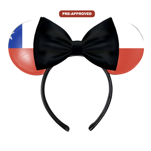 Diadema Personalizada Hecha a Medida con Orejas de Ratón y Bandera de Chile H.E.R. Accesorios - Product Image 1