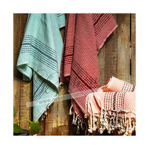 All Natural Lightweight Turkish Cotton Peshtemal <b>Towel</b> Quick Dry Soft Flat Woven <b>Wrap</b> for Spa Bath Use Convenient Bag Included - Product Image 5