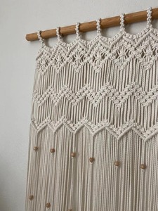 Handmade Macrame Curtain Boho Cotton Woven Decorative Door <b>Panel</b> <b>Room</b> <b>Divider</b> for Living <b>Room</b> Bedroom Window Home Decor - Product Image 4