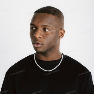 Hip Hop Iced Out D Color <b>White</b> VVS 925 Sterling Silver Round Clustered Moissanite Diamond Tennis Chain Hip Hop <b>Necklace</b> for <b>Mans</b> - Product Image 2