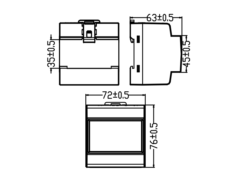 Tree Phase Color AC Three Energy Meter Din Rail Rs485 Modbus Multi-function ...