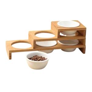Custom FT14 Wood <b>Pet</b> Feeding Tray with Elegant Glossy Finish <b>for</b> Indoor Cat and Dog Use Vietnam OEM Manufacturer - Product Image 3