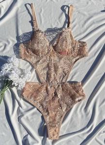 Body de Encaje Sexy, Lencería de una Pieza, Transparente, con Bordado 3D, Ajustado, Ropa Interior Femenina de Tela Tejida, Lavable a Máquina - Product Image 2