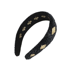 Diademas bordadas con cuentas de lujo, estilos adornados con diamantes de imitación y cristal, diadema con detalle de corazón, cuentas de la India - Product Image 3