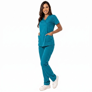 Uniformes Médicos para Hospitales, Uniformes de Enfermera, Color Morado, Personalizados, de Poliéster y Algodón, Manga Corta, Unisex, Conjuntos de Uniformes Quirúrgicos, Tela Tejida - Product Image 6