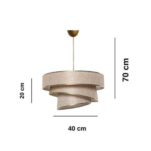 Lustre industriel moderne Art déco en or coupé beige pour villa luminaire suspendu de luxe - Product Image 4