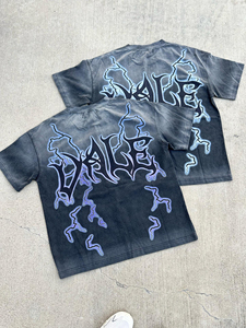 Camiseta para hombre Custom DTG Printing Logo 100% Cotton Washed T-shirt Vintage Acid/Sun Faded Wash T-shirts - Product Image 2