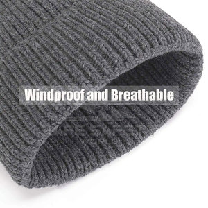 Gorros de Jacquard de alta calidad, gorros con logotipo personalizado, gorro de punto liso para invierno cálido teñido, venta al por mayor para escena de viaje - Product Image 6