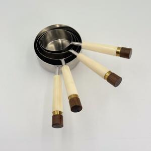 New Arrival Stainless Steel <b>Measuring</b> <b>Cups</b> with White Resin Handle for Coffee Beans Powder and Liquid <b>Measuring</b> for Home - Product Image 3