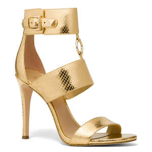 Sandalo con Cinturino alla Caviglia MICHAEL per Michael Kors Amos, Colore Oro, Taglia 8, Alla Moda e Trendy - Product Image 1