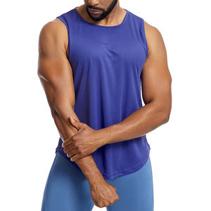OEM Summer High Quality <b>Men's</b> Cotton <b>Tank</b> <b>Top</b> Fitness Gym Breathable Knitted Washed V-neck Plus Size - Product Image 3