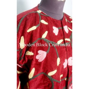<b>Women's</b> Casual Finished Floral Button Embroidery cotrise Quilted <b>Jacket</b> Handmade Eco-Friendly <b>Short</b> Beach-Inspired Winter <b>jacket</b> - Product Image 3