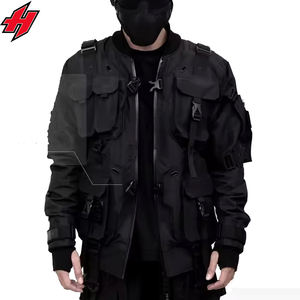 แจ็คเก็ตแฟชั่นเทคแวร์สั่งทำขายส่งสำหรับผู้ชาย ระบายอากาศได้ดี สีดำ มีฮู้ด กันน้ำ สไตล์สตรีทแวร์ แจ็คเก็ตกันลมสำหรับผู้ชาย - Product Image 2