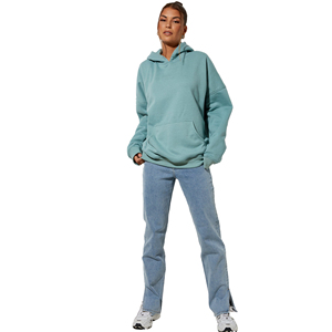 Sweatshirts à capuche pour femmes Streetwear, 100% coton, manches longues, col rond, logo sur le devant, écologiques, personnalisables, séchage rapide - Product Image 2