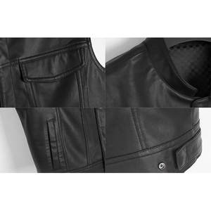 Chaleco de cuero para hombre adulto superventas, Chaleco de cuero genuino con nuevo estilo para exteriores, Chaleco de cuero de motorista ligero transpirable para hombre - Product Image 4
