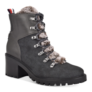 For Tommy for Hilfiger Women's Almond Toe <b>Booties</b> Lamere Suede in Gray Size 8.5 M Anti-Slip Feature - Product Image 1