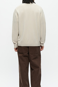 Suéter de manga larga de algodón 100% elegante y cómodo para hombres con logotipo personalizado y bordado para ropa informal - Product Image 2