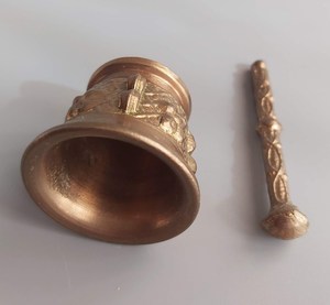 Mortero y Maja de latón de diseño antiguo, accesorios de cocina para restaurante en casa, herramientas para hierbas y especias, triturador de Medicina de granito - Product Image 3