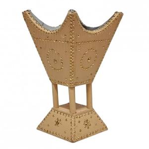 Quemador de incienso martillado de metal Medkhan Mubkhara Servidor de vajilla de color plateado y dorado para Eid Ramadan - Product Image 4
