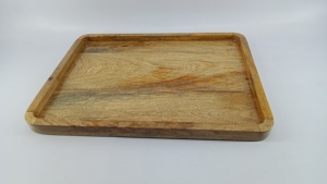 Plateau de service en bois Plateau de service décoratif pour petit déjeuner au lit, déjeuner, plateau de serveur de dîner - Product Image 6