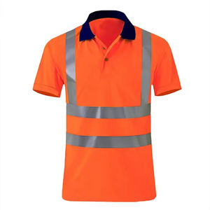 Polo de travail unisexe à manches courtes, haute visibilité, ignifuge, réfléchissant, séchage rapide, léger, avec logo personnalisé - Product Image 1