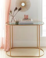 Table console rectangulaire moderne de luxe en acier inoxydable doré avec plateau en marbre, écologique, pour salon, entrée, chambre à coucher