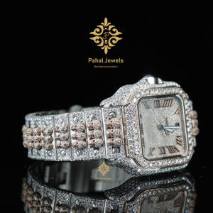 Montre à quartz pour homme de haute qualité avec diamants, design classique avec mouvement mécanique en édition limitée, vente en gros d'usine - Product Image 3