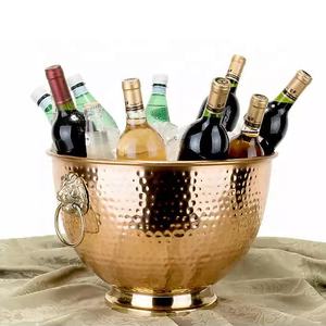 2025 Logo personnalisé pour bar refroidisseur de vin pour fête grand bol de seau à glace de boisson avec conception martelée - Product Image 2