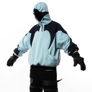 100% coton Terry pull à capuche 500gsm poids lourd tricoté tissage goutte épaule bouffée impression surdimensionné conception sweat à capuche bases - Product Image 3