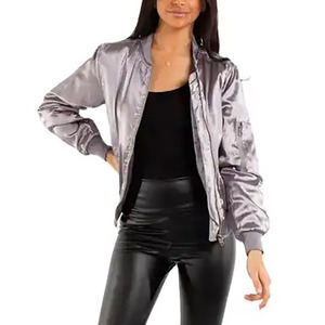 Chaqueta Bomber 2025 para mujer, chaqueta Bomber de cuero de piel de oveja Real, chaqueta de mujer 100%, chaqueta de cuero genuino para mujer de alta calidad - Product Image 3