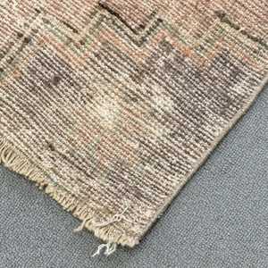1.5x3 ft Turkish Rug, Vintage Rug, <b>Brown</b> Ikat <b>Wool</b> Rug - Product Image 4