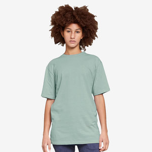 เสื้อยืดคอกลมสีเขียวแขนสั้นสำหรับผู้หญิงและเด็กผู้ชาย ผ้าฝ้ายแท้ 100% ทรงโอเวอร์ไซส์ - Product Image 1