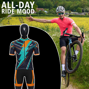 Ropa de Ciclismo Personalizada, Uniforme de Ciclismo Colorido, Ropa de Ciclismo para Hombre, Conjunto de Maillot de Ciclismo de Manga Corta - Product Image 5
