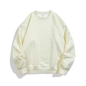 Sweat-shirt décontracté d'hiver pour homme 100 % coton, haute couture, avec strass, motif uni, imperméable et coupe-vent - Product Image 5