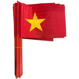 Bandera de Mano de Poliéster con Diseño de Círculo Rojo, Palo de Plástico, Portátil para Actividades Promocionales - Product Image 5