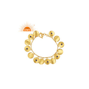 กำไลข้อมือหินลาพิสธรรมชาติชุบทอง ดีไซน์แฮนด์เมดล่าสุด จากผู้ผลิตเครื่องประดับเดมิไฟน์ - Product Image 1