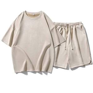 Ensembles de shorts et t-shirt lavés à l'acide de haute qualité pour hommes, t-shirt en coton respirant avec logo personnalisé, fabrication en usine - Product Image 4