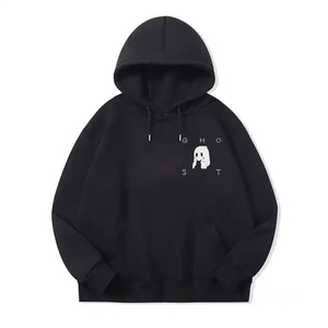 Venta al por mayor de ropa de calle para hombres sudaderas con capucha diseño de impresión personalizado DTF con cuello con capucha logotipo frontal posición sudaderas en blanco - Product Image 3