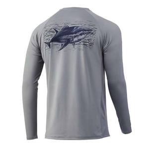 Camiseta de Pesca de Manga Larga Unisex al por Mayor, Protección Solar UPF 50+, Secado Rápido, Transpirable, de Lona, Camisetas de Rendimiento 2024, Poliéster y Algodón, Color Sólido - Product Image 2