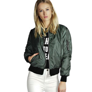 Gran oferta, último diseño personalizado, ropa de calle, chaqueta bomber para mujer, cierre completo de cremallera, ropa informal de poliéster, chaquetas bomber cálidas - Product Image 4