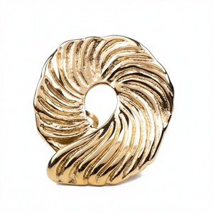 CUCOCUCA YXQ R228 Anello elegante e sofisticato regolabile in acciaio inossidabile placcato oro, dal design unico per occhi più esigenti - Product Image 2