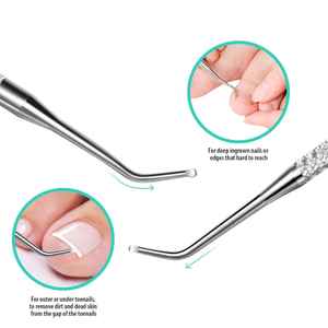 Livraison rapide, ensemble de coupe-ongles en acier inoxydable 2 pièces, ouverture large pour les doigts de bébé, manucure, pédicure, pousse-cuticules, pince - Product Image 3