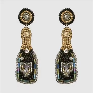 Pendientes bordados cuentas de cristal pendientes de serpiente de la India pendientes hechos a mano para mujeres y niñas - Product Image 1