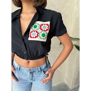 เสื้อเชิ้ตผู้ชายขายส่งพร้อมกระเป๋าปักลาย - Product Image 2