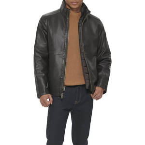 Chaqueta de Cuero para Hombre, Estilo Vintage, Impermeable, Resistente al Viento, con Cuello Alto, Personalizable con Logotipo, de Alta Calidad - Product Image 2