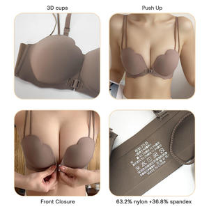 Chiusura anteriore a forma di V speciale doppio spalline reggiseno un pezzo senza soluzione di continuità senza soluzione di continuità per il seno piccolo raccolto - Product Image 2