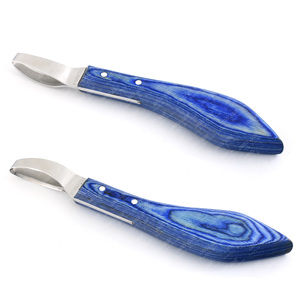 Couteau à sabot ovale réutilisable avec manche en bois pour cheval maréchal-ferrant Outils Instrument vétérinaire pour animaux de compagnie - Product Image 4
