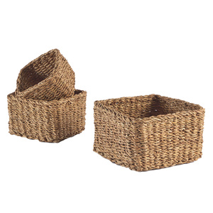 Handmade Eco Friendly <b>Basket</b> With Seagrass Square Storage <b>Basket</b> Design Suitable For Bedroom Nursery Or Entryway Use - Product Image 4