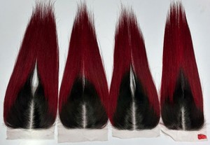 AZURA HAIR - Extensiones de Cabello Humano Natural Liso Teñido Borgoña de Vietnam, Remy Virgen, con Cierre Frontal/Máquina - Product Image 5